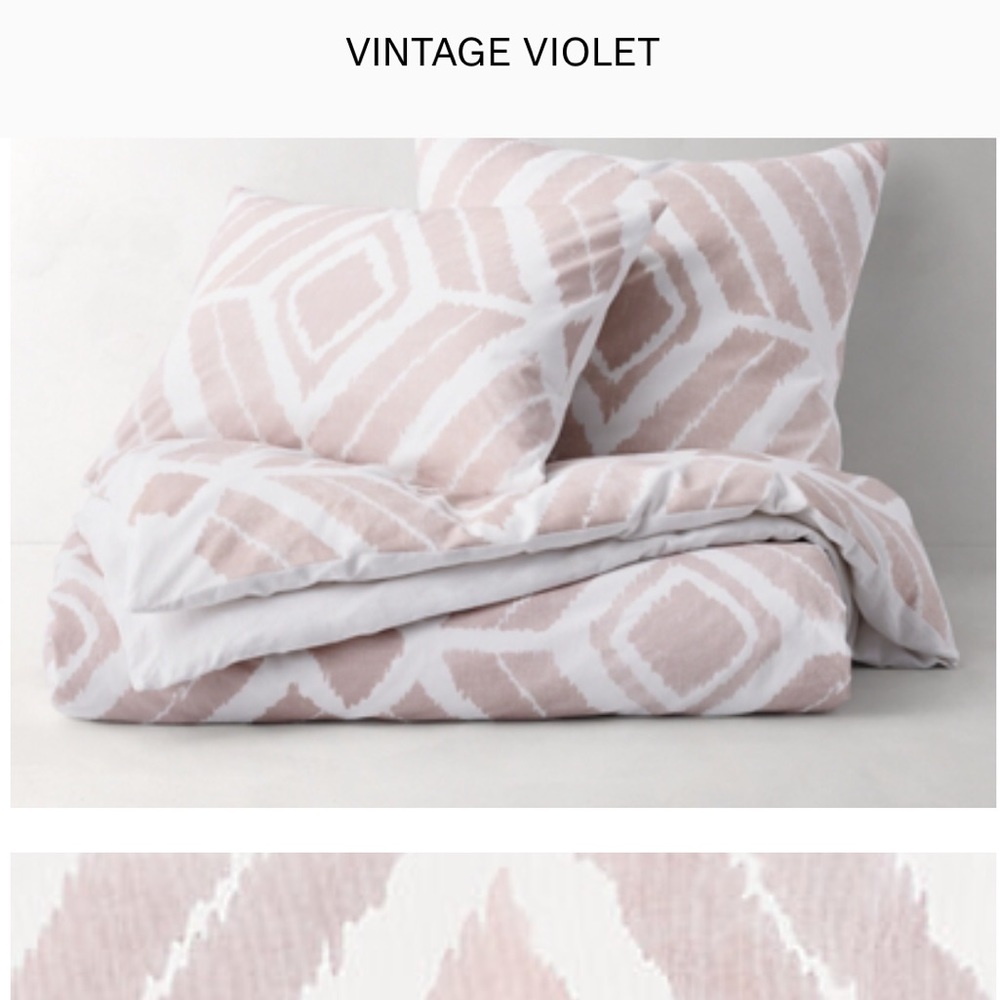 RH Teen Nia Diamond Cotton Linen Duvet Set with Euro Shams included - Queen
